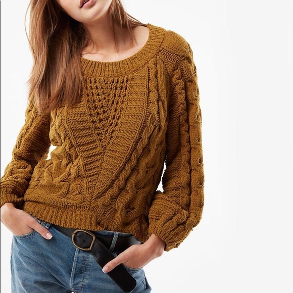 Express Sweaters - Chenille Boat Neck Balloon Sleeve Sweater
